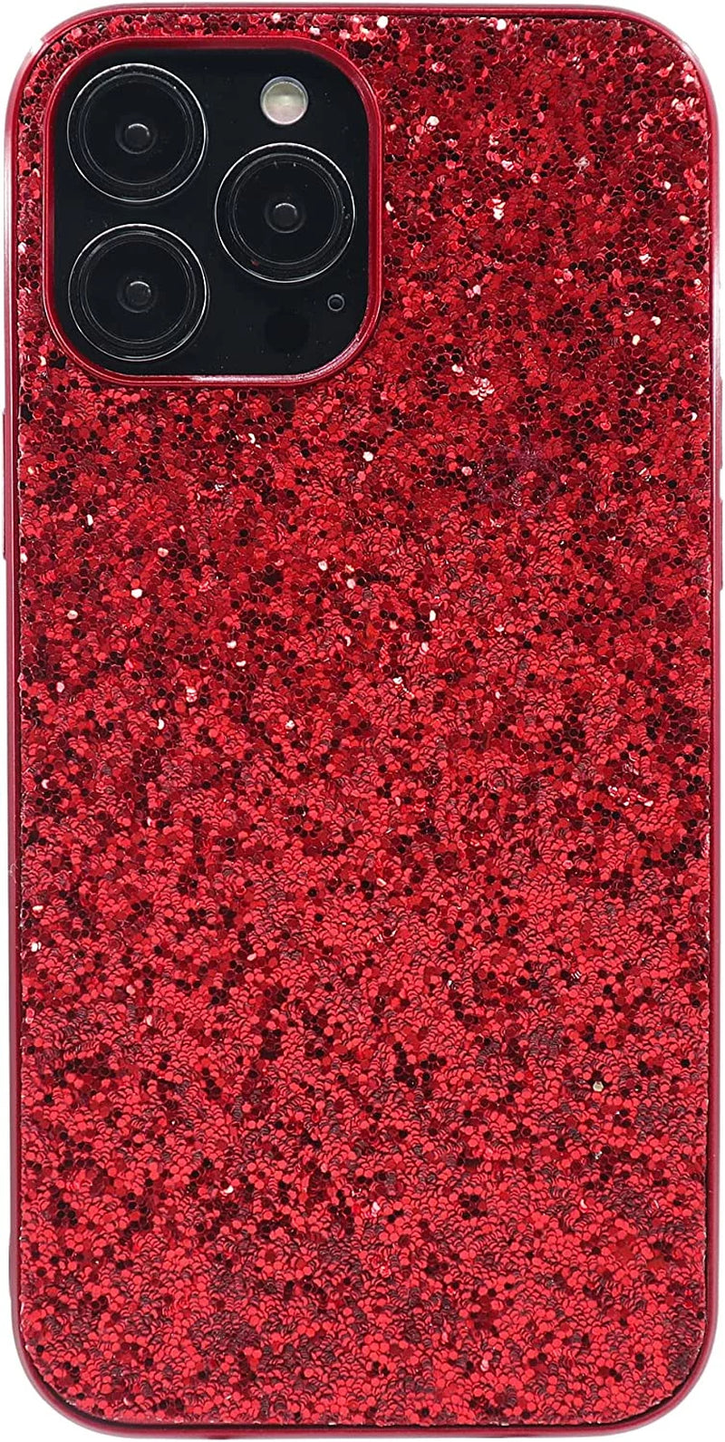 Crystal Diamond Glitter Soft Shockproof Case for iPhone 12 Pro - Red, Designed for Women and Girls