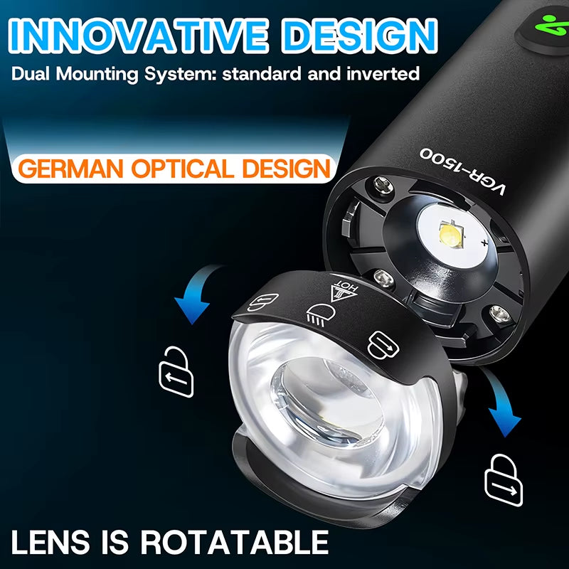 Bike Lights 1500 Lumen Bicycle Front Light 4500 Mah Bicycle Headlight IP65 Waterproof Cycling Lamp 400/600/800/1200Lumen