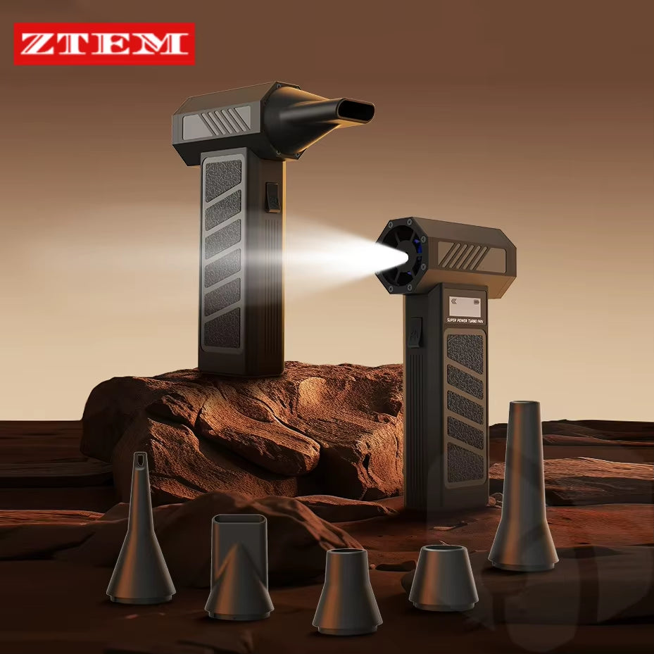 Turbo Fan Wind Pressure Powerful Turbo Air Blower with LED Light Wireless Dust Blower High Speed Jet Blower Vacuum Turbo Jet Fan