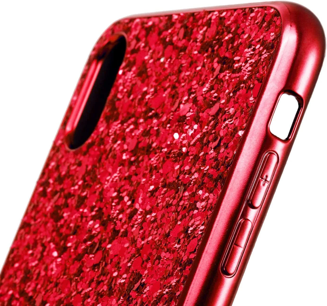 Crystal Diamond Glitter Soft Shockproof Case for iPhone 12 Pro - Red, Designed for Women and Girls