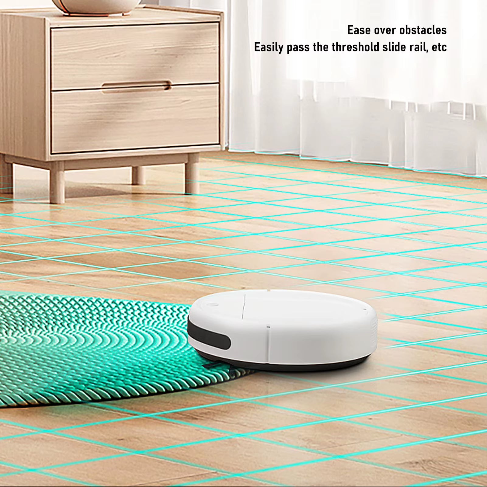 Robot Vacuum Cleaner Intelligent Obstacle Avoidance Slim Low Noise Strong Suction for Pet Hair Hard Floor