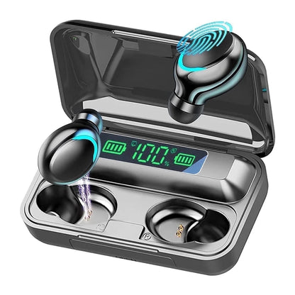 Wireless Bluetooth Earbuds with 2200mAh Charging Case and Emergency Power Bank for Adults