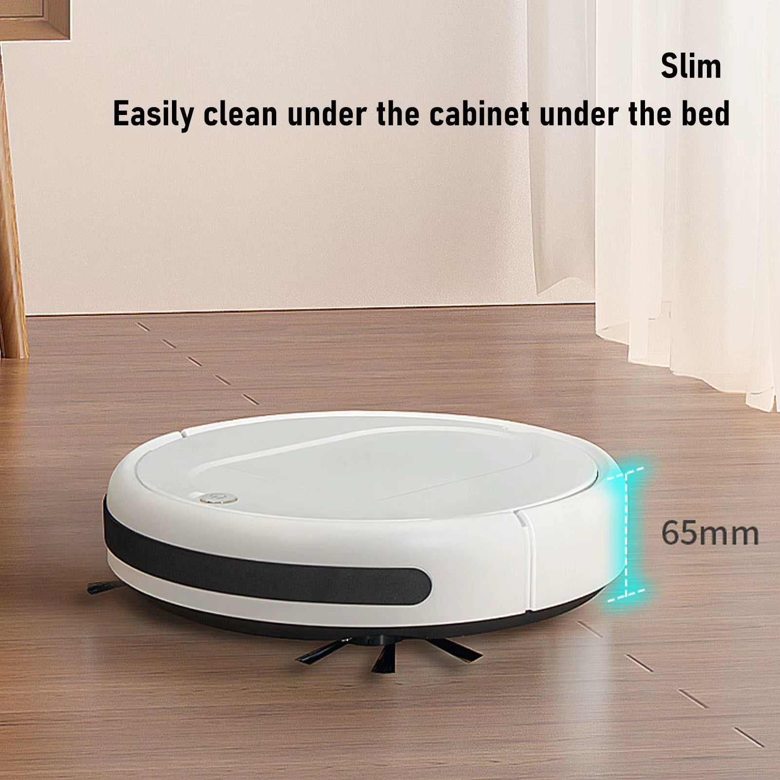 Robot Vacuum Cleaner Intelligent Obstacle Avoidance Slim Low Noise Strong Suction for Pet Hair Hard Floor