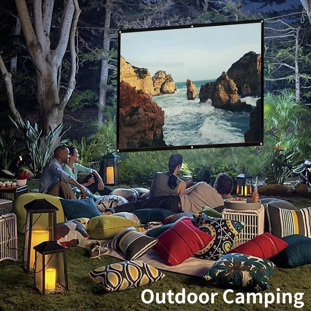 150-Inch 4K HD Foldable and Portable Projector Screen with Anti-Crease Technology