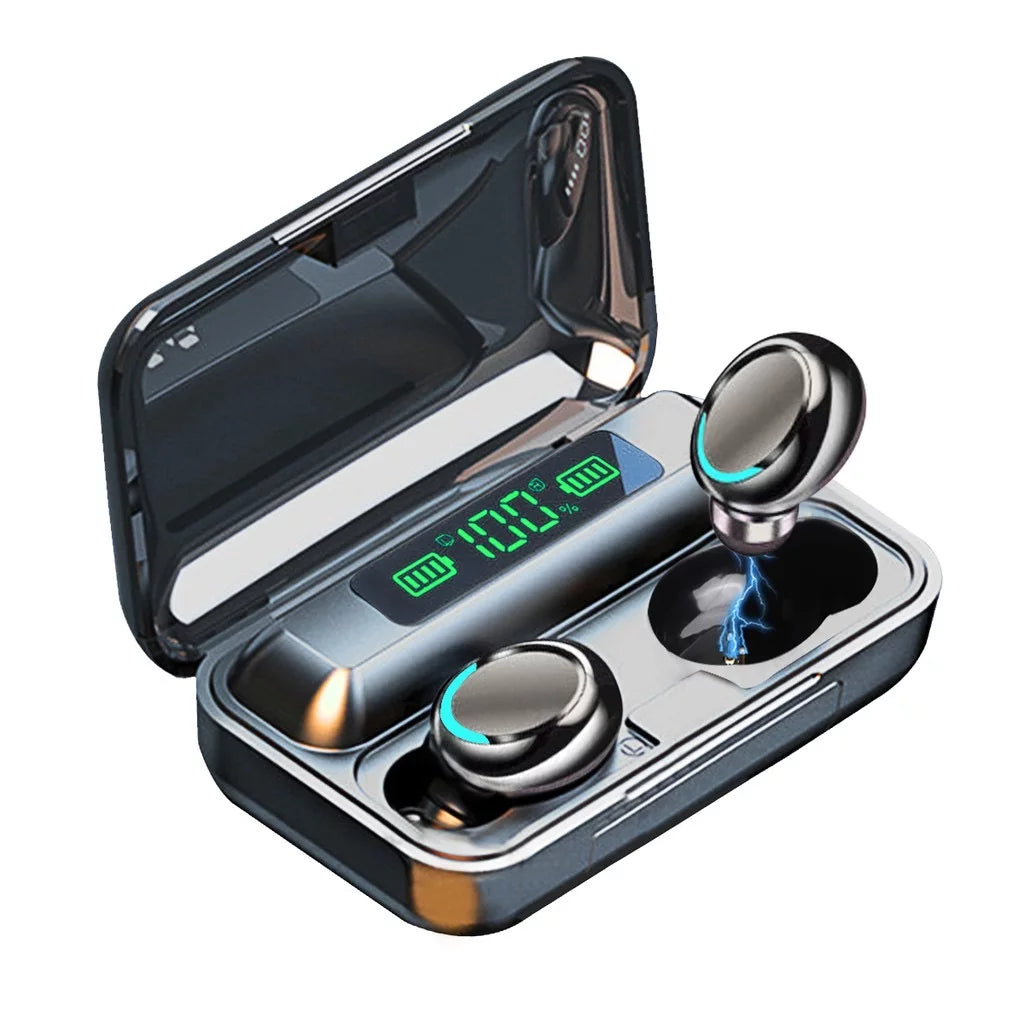 Wireless Bluetooth Earbuds with 2200mAh Charging Case and Emergency Power Bank for Adults