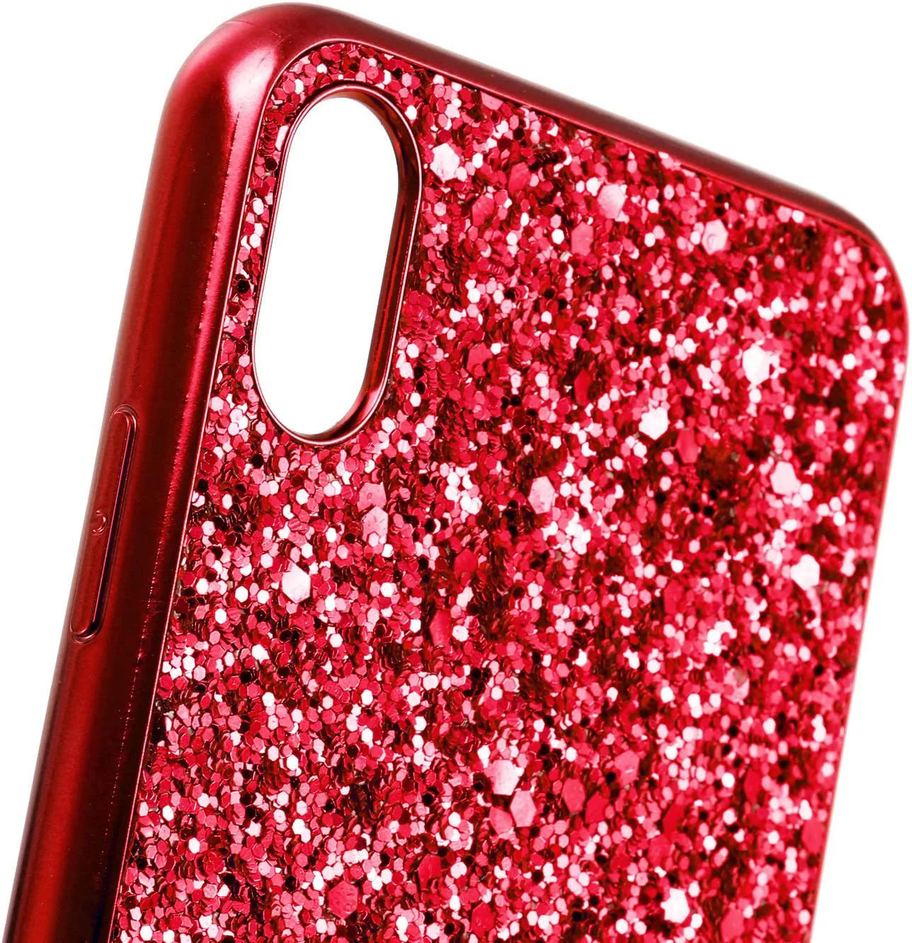 Crystal Diamond Glitter Soft Shockproof Case for iPhone 12 Pro - Red, Designed for Women and Girls