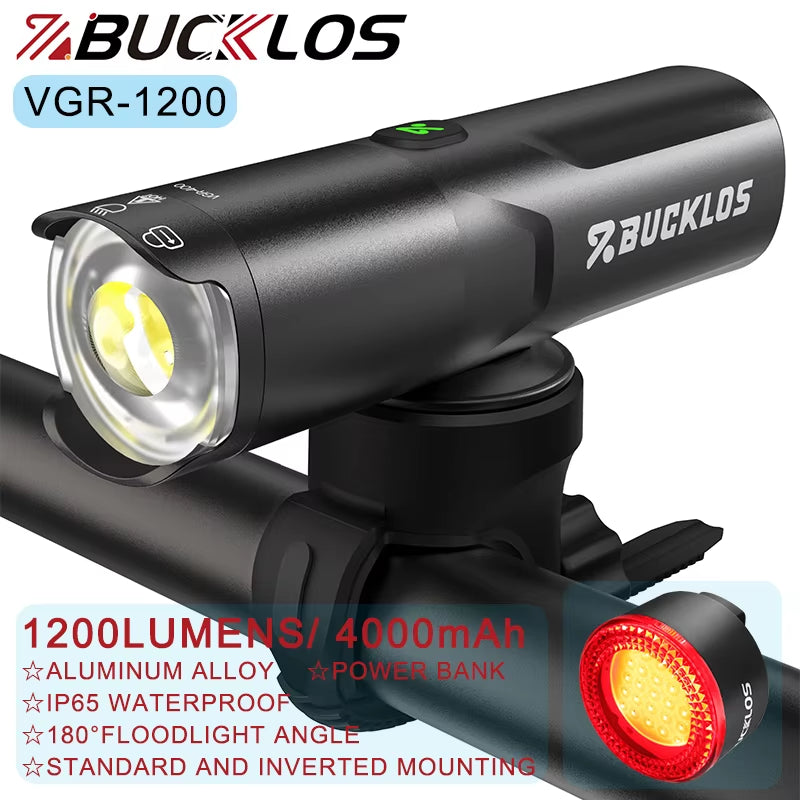 Bike Lights 1500 Lumen Bicycle Front Light 4500 Mah Bicycle Headlight IP65 Waterproof Cycling Lamp 400/600/800/1200Lumen