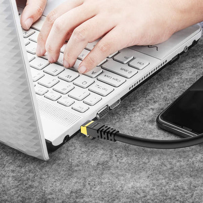 Cat 8 Ethernet Cable 1 FT, Cat8 Network LAN Cable High Speed 40Gbps with RJ45 Gold Plated Connector SFTP Shielded Cord, Gaming Patch Cable for Router, Modem (Black, 1FT 1 Pack)