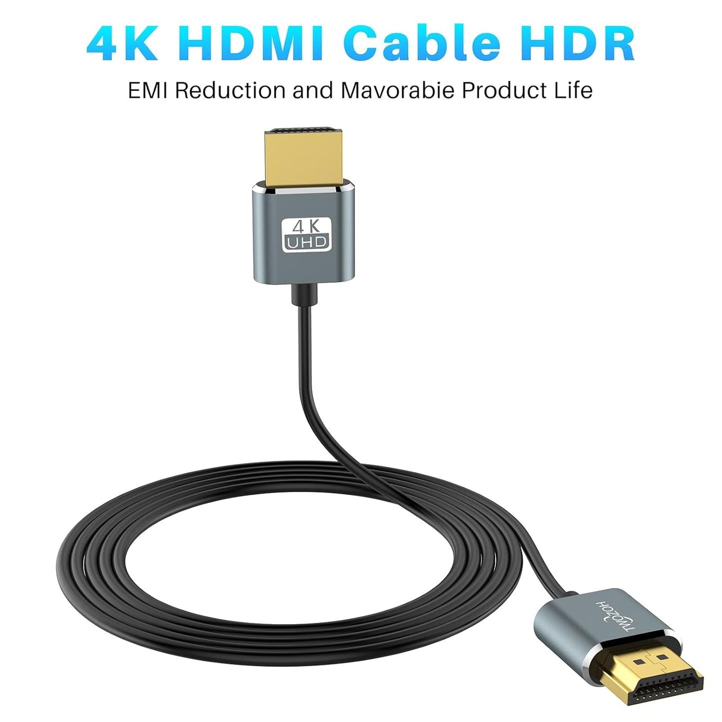 Ultra-Thin Long HDMI to HDMI Cable 25FT, Hyper Slim HDMI 2.0 Cable, Extreme Flexible HDMI Cord Support 3D/4K@60Hz, 2160P, 1080P