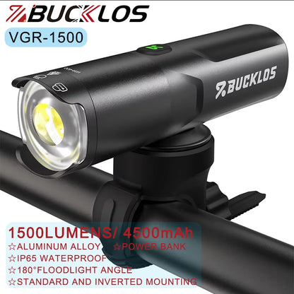 Bike Lights 1500 Lumen Bicycle Front Light 4500 Mah Bicycle Headlight IP65 Waterproof Cycling Lamp 400/600/800/1200Lumen