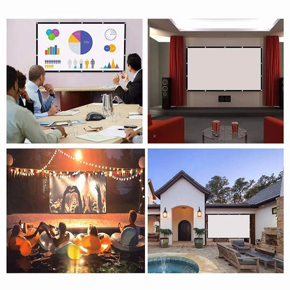 150-Inch 4K HD Foldable and Portable Projector Screen with Anti-Crease Technology